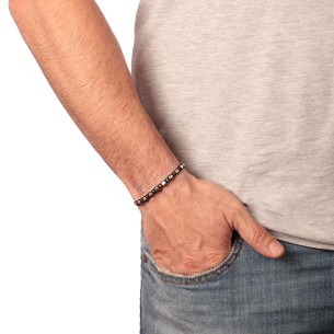 Βραχιόλι κορδόνι ασημένιοι Κύβοι