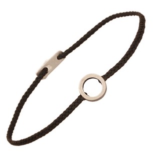 Βραχιόλι κορδόνι ασημένιος Κύκλος