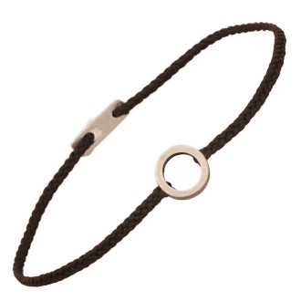 Βραχιόλι κορδόνι ασημένιος Κύκλος