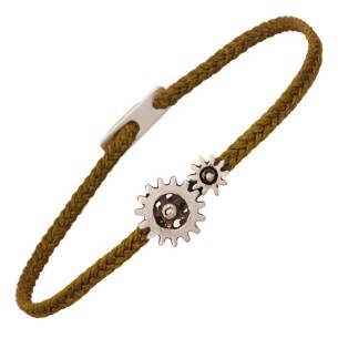 Αντρικό βραχιόλι κορδόνι ασημένιοι Τροχοί