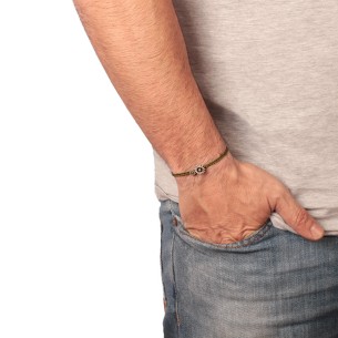 Αντρικό βραχιόλι κορδόνι ασημένιοι Τροχοί