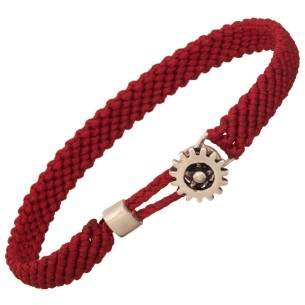 Βραχιόλι κορδόνι ασημένιος Τροχός