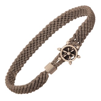 Βραχιόλι κορδόνι ασημένιο Πηδάλιο