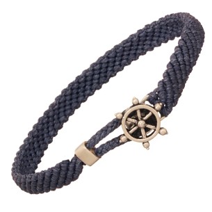 Βραχιόλι κορδόνι ασημένιο Πηδάλιο