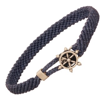 Βραχιόλι κορδόνι ασημένιο Πηδάλιο