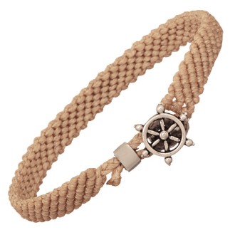 Βραχιόλι κορδόνι ασημένιο Πηδάλιο