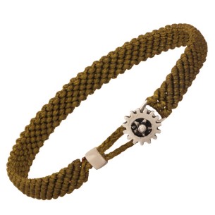 Βραχιόλι κορδόνι ασημένιος Τροχός