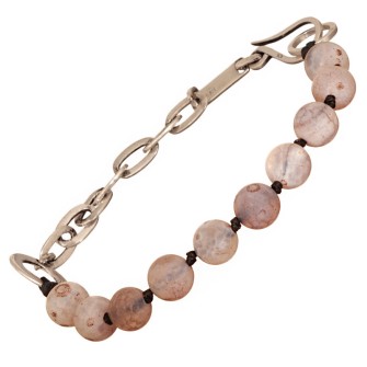 Βραχιόλι ασημένια Αλυσίδα Ορυκτές Πέτρες