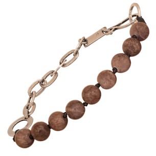 Βραχιόλι ασημένια Αλυσίδα Ορυκτές Πέτρες