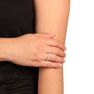 Ασημένιο επιπλατινωμένο δαχτυλίδι Ολόβερο