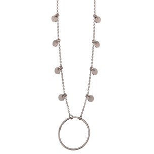 Ασημένιο επιπλατινωμένο κολιέ Κύκλος Δίσκοι