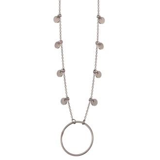 Ασημένιο επιπλατινωμένο κολιέ Κύκλος Δίσκοι