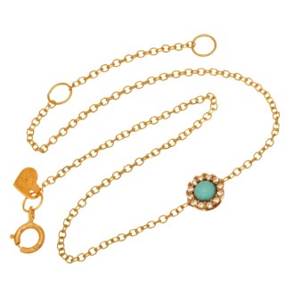 Χρυσό 9k βραχιόλι Κύκλος Τιρκουάζ