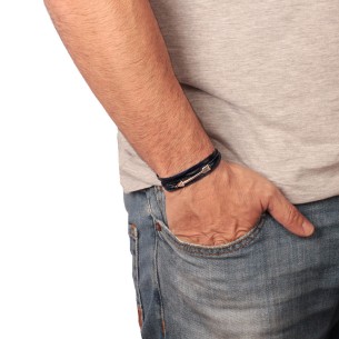 Βραχιόλι κορδόνια ασημένιο Βέλος