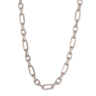 Ασημένια επιπλατινωμένη Αλυσίδα Κρίκοι