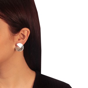 Ασημένια επίχρυσα σκουλαρίκια Κύκλοι