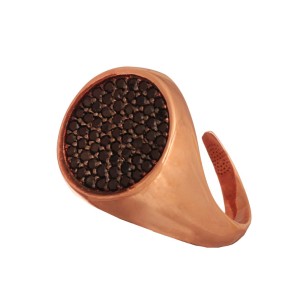 Ασημένιο ρόζ επιχρυσωμένο δαχτυλίδι Κύκλος