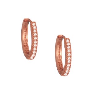 Ασημένια ρόζ επιχρυσωμένα σκουλαρίκια Κρίκοι 15.00mm