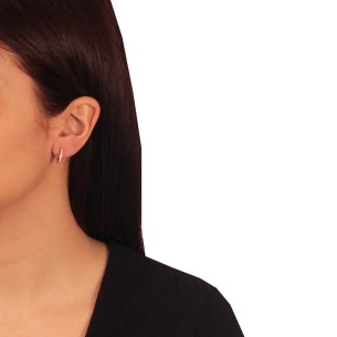 Ασημένια ρόζ επιχρυσωμένα σκουλαρίκια Κρίκοι 15.00mm