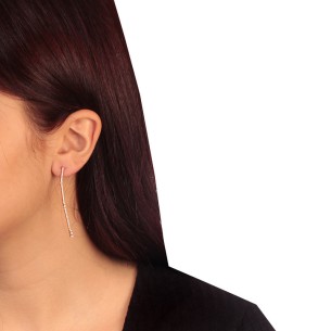 Ασημένια ρόζ επιχρυσωμένα σκουλαρίκια Ριβιέρες