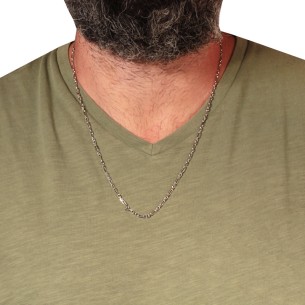 Ασημένια επιπλατινωμένη Αλυσίδα Κρίκοι