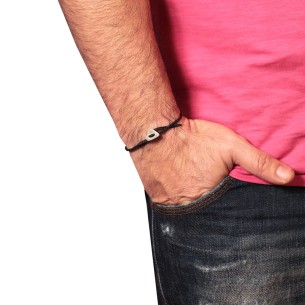 Βραχιόλι κορδόνι ασημένιο Τρίγωνο