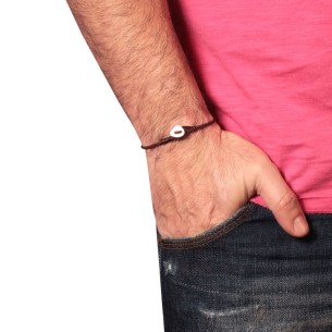 Βραχιόλι κορδόνι ασημένιο Τρίγωνο