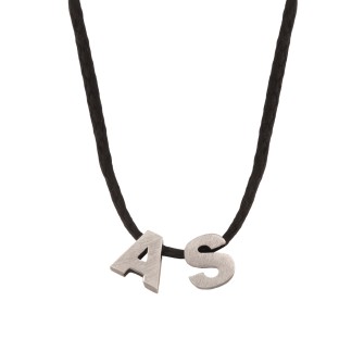 Κολιέ κορδόνι ασημένια Γράμματα Αγγλικά