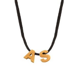 Κολιέ κορδόνι ασημένια Μονογράμματα Αγγλικά