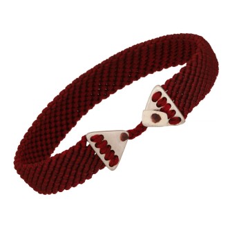 Βραχιόλι κορδόνι ασημένια Τρίγωνα