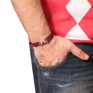 Βραχιόλι κορδόνι ασημένια Τρίγωνα