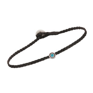 Βραχιόλι κορδόνι ασημένιο Μάτι Mini