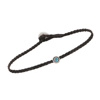 Βραχιόλι κορδόνι ασημένιο Μάτι Mini