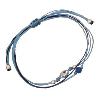 Βραχιόλι κορδόνια ασημένιο Μισόφεγγαρο Κορίτσι