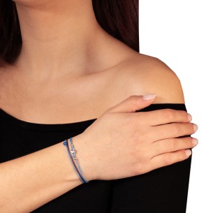 Βραχιόλι κορδόνια ασημένιο Μισόφεγγαρο Κορίτσι