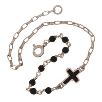 Βραχιόλι ασημένια Αλυσίδα Λάβα Σταυρός