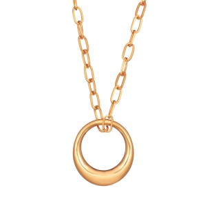 Ορειχάλκινο επίχρυσο κολιέ Αλυσίδα Κύκλος