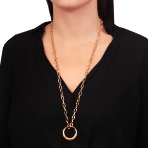 Ορειχάλκινο επίχρυσο κολιέ Αλυσίδα Κύκλος
