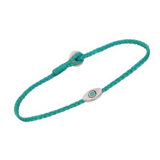 Βραχιόλι κορδόνι ασημένιο Μάτι