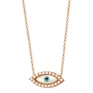 Χρυσό 9k κολιέ Μάτι Φίλντισι
