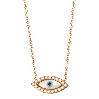 Χρυσό 9k κολιέ Μάτι Φίλντισι