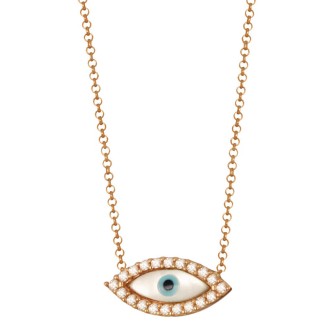 Χρυσό 9k κολιέ Μάτι Φίλντισι