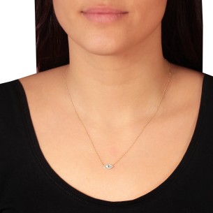 Χρυσό 9k κολιέ Μάτι Φίλντισι