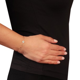 Χρυσό 9k βραχιόλι Μάτι Μονόπετρο