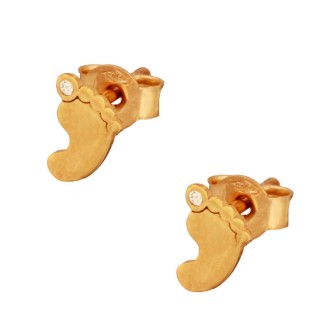Χρυσά 9k σκουλαρίκια Παιδικά Πατουσάκια