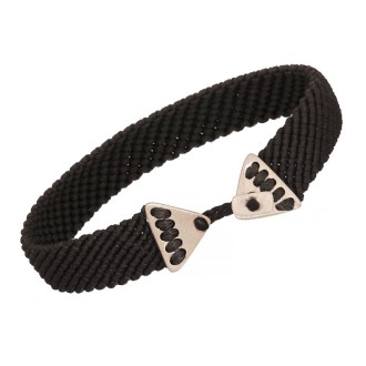 Βραχιόλι κορδόνι ασημένια Τρίγωνα