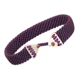 Βραχιόλι κορδόνι ασημένια Τρίγωνα