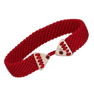 Βραχιόλι κορδόνι ασημένια Τρίγωνα