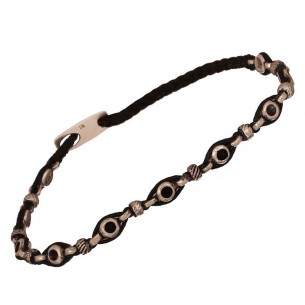 Βραχιόλι κορδόνι ασημένιοι Κύκλοι