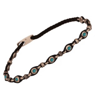 Βραχιόλι κορδόνι ασημένιοι Κύκλοι